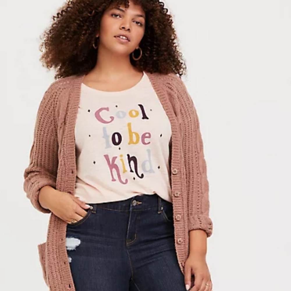 NWT Torrid Sz 0/L/12 Cool To Be Kind Slim Fit Short Sleeve Shirt - Picture 11 of 12
